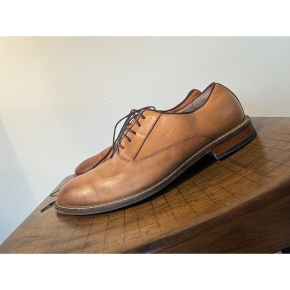 Vince Camuto Mens Brown Leather Oxford Dress Shoes Size 12 M Lace Up